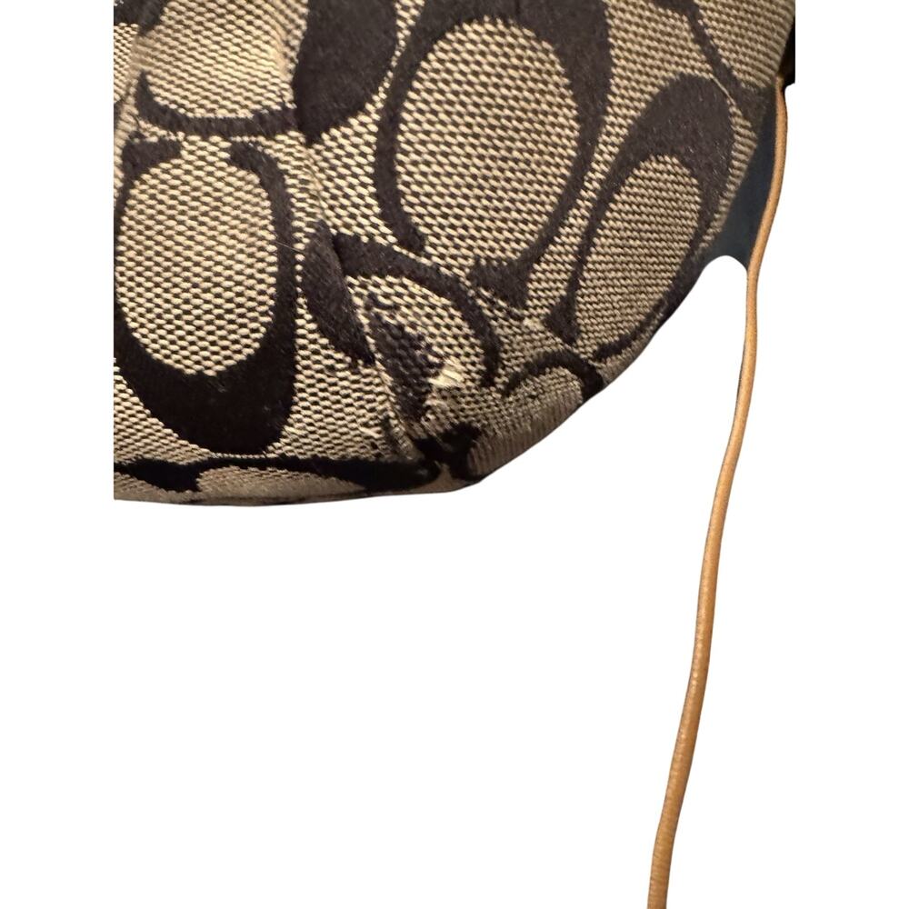 Coach Signature canvas tote bag with snake skin leather trim and leather strap - Picture 10 of 12